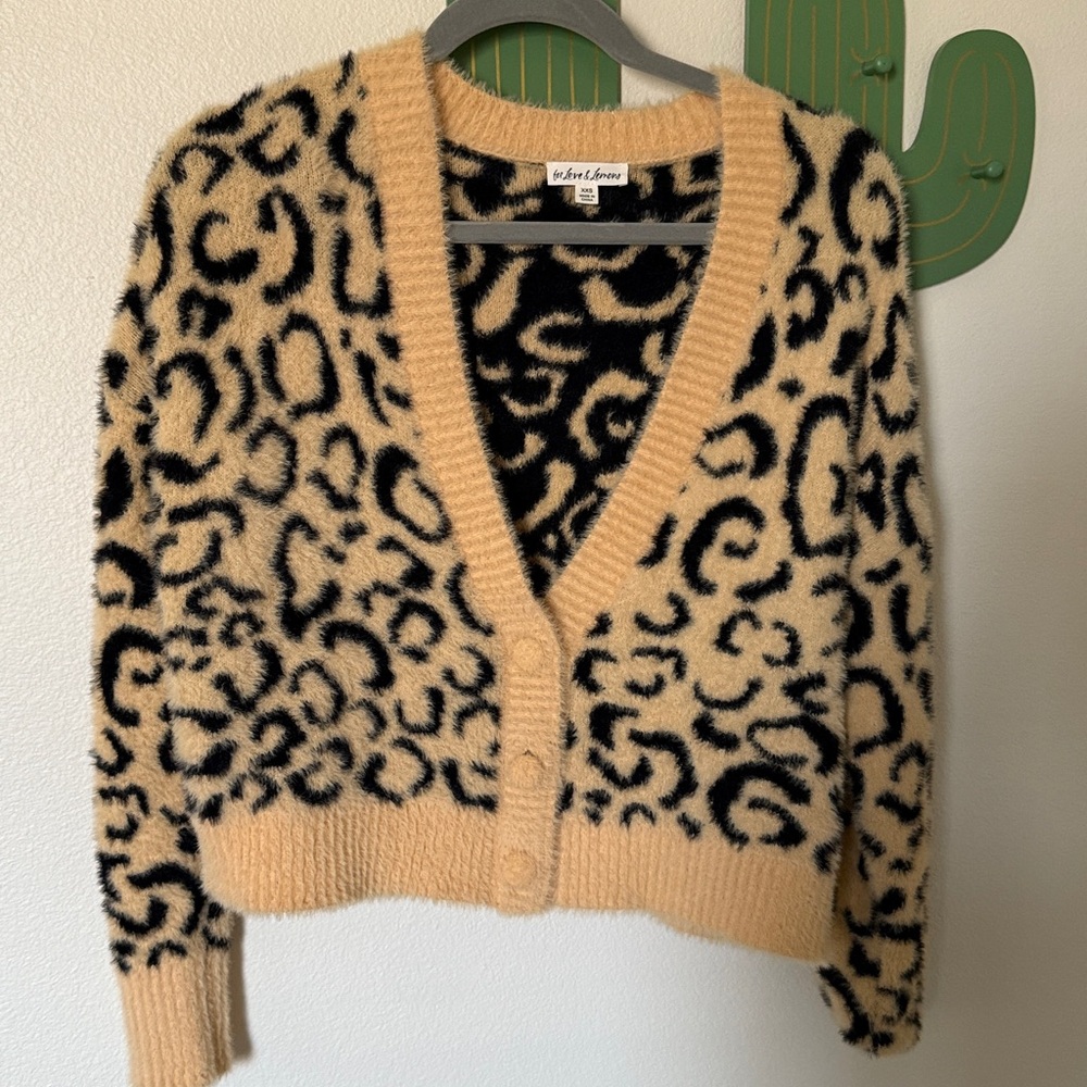 For Love And Lemons Black and Tan Knit Sweater